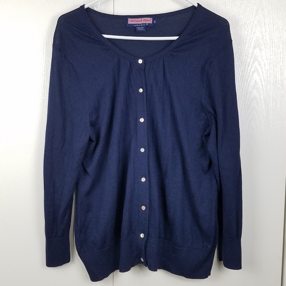 Vineyard Vines silk blend Pearl button sweater
